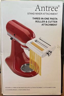 Pasta Maker Attachment 3in1 for Stand Mixers, Including Pasta Sheet Roller