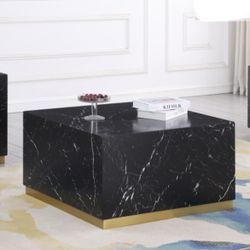 Black Marble With Gold Accent Trim Coffee Table $520 End Table $280 Hexagon End Table $320 Each Piece Sold Separately Brand New In Box Firm Prices