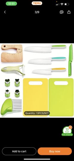 Child Safe Cutting Board Set 13pc