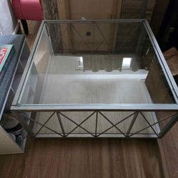 Metal Frame Coffee Table With Glass Top