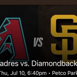 Diamondbacks @Padres Thu. July 10 6:40pm