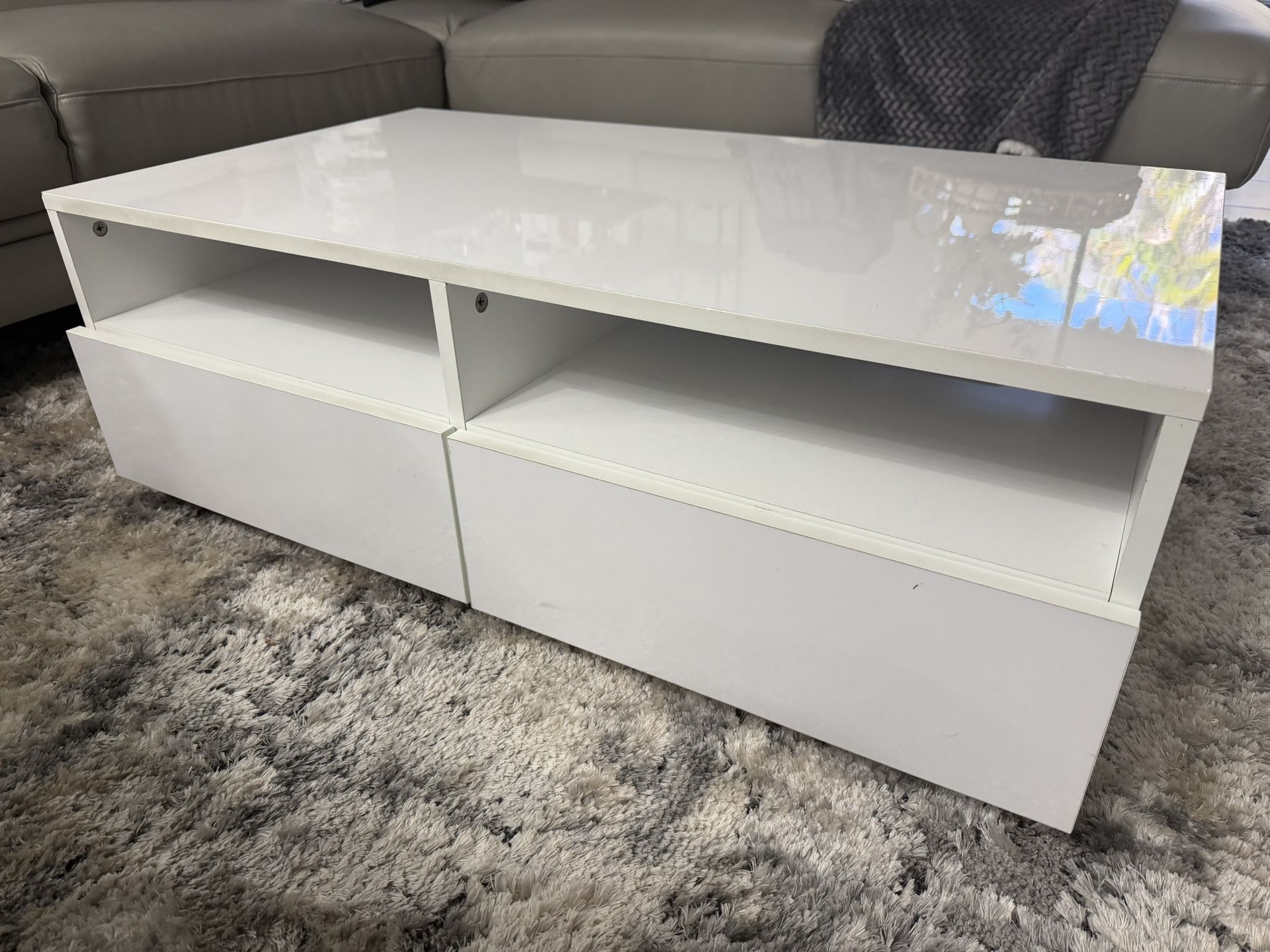 White Gastelum coffee table, 4 drawers.from Wayfair