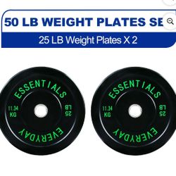 Bumper Plates Set 25lb Black 