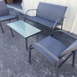 Patio, Outdoor Furniture,Love Seat,2 Chairs And Coffee Table.