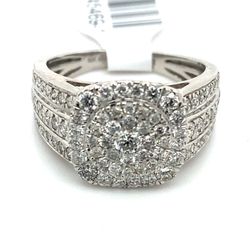 10k White Gold Diamond Cluster Ring 1ctw 3.95grams Size 7 145469 1