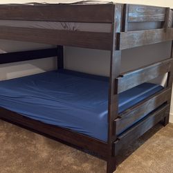 Brown Queen over Queen Bunk Bed (mattress not included)