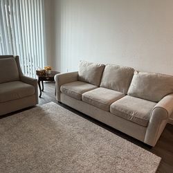 Comfortable Beige 3-Seater Sofa - Great Condition
