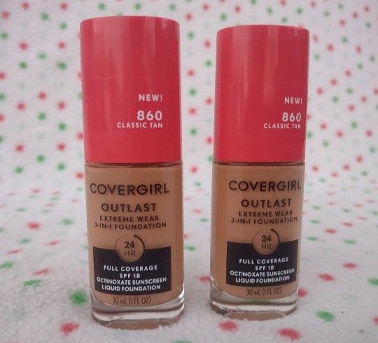 COVERGIRL Outlast Extreme Wear Foundation SPF18, 860 Classic Tan, 1 oz 2x