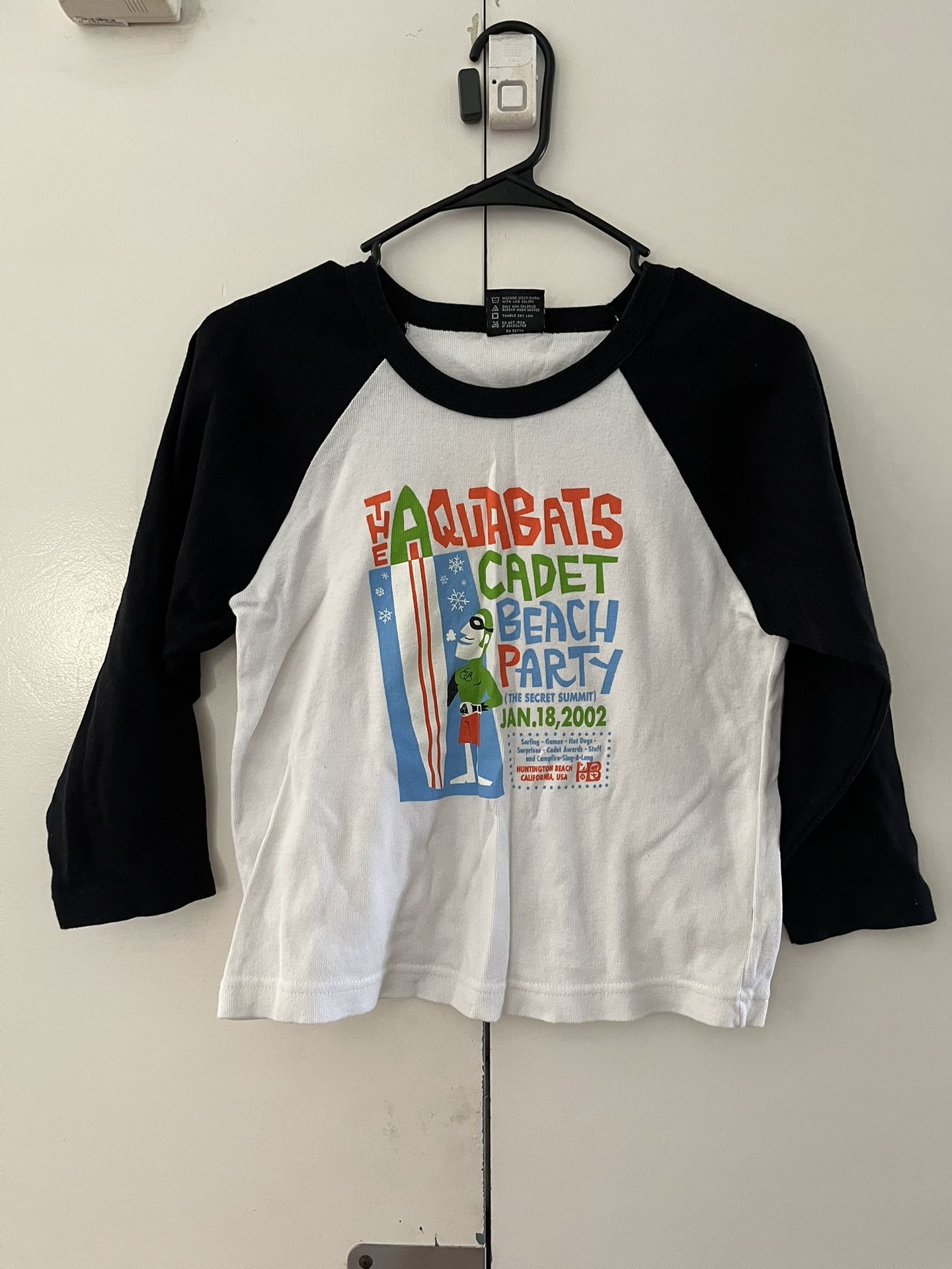 Vintage 2000s Y2K The Aquabats Ska Band Tee Baseball Tee Shirt Top Women’s Adult Size: Medium Cadet Beach Party 2002 USED! Read Description!