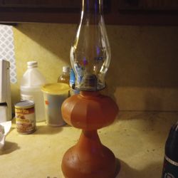Vintage Glass Kerosene Lamp 