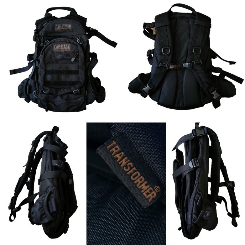 CamelBak Transformer Cargo 102oz Black tactical Militant backpack *Missing water pouch* hydration system in excellent pre-owned condition as pictured.