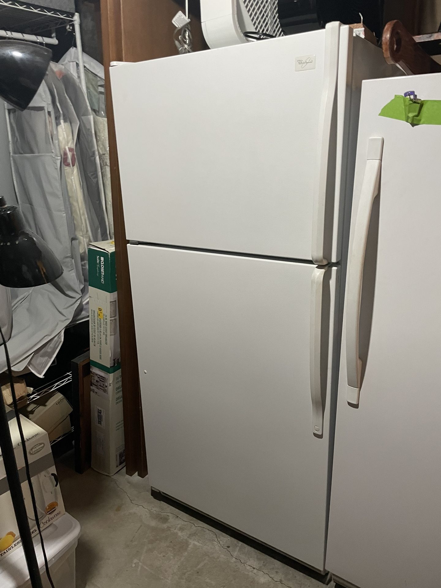 Whirlpool Refrigerator, 18 Cubic Ft, White, Clean, Must Pick Up