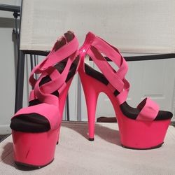 Neon Pink Dancer Heels