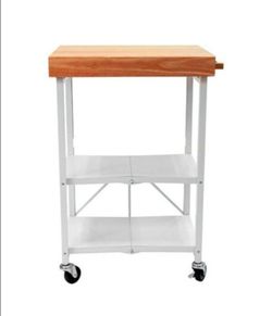 Origami Foldable Kitchen Cart with 4 Wheels White