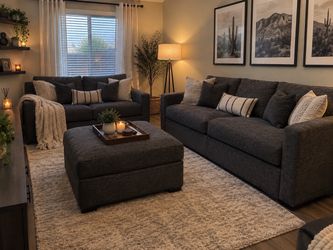 Gray sofa set with ottoman FREE DELIVERY