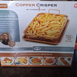 Copper Crisper by Copper Chef 2-piece set, an oven air fryer pan system. 