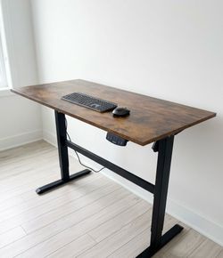 FOR SALE: Automated Standing Desk (55"x24") - Industrial Wood/Black