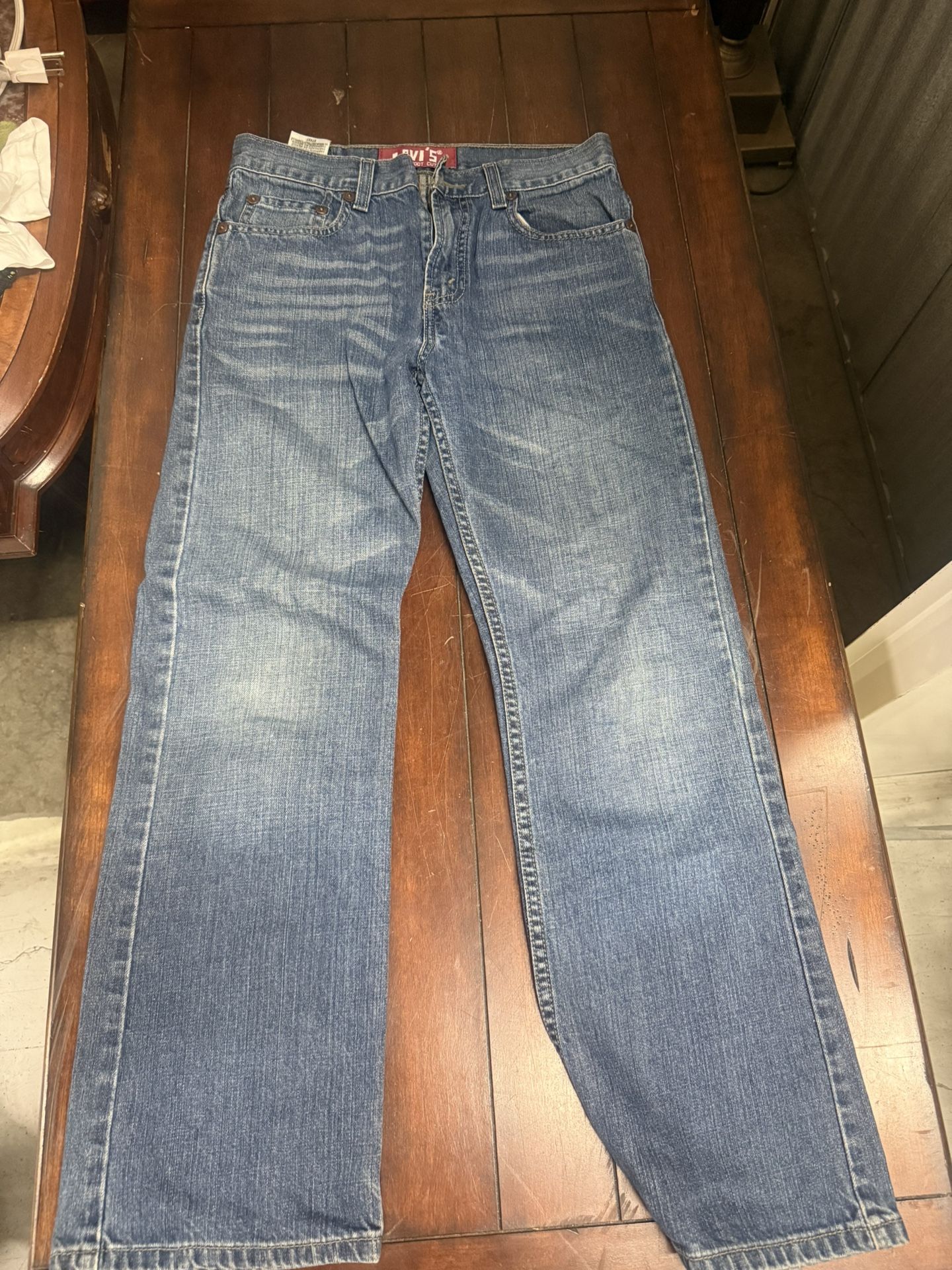 Levi's 527 Women Jeans W27 L27 Mid Rise Bootcut Leg Solid Blue