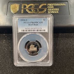 2004 S Gem Proof Keel Boat Jefferson Nickel Graded At PR69 With A Deep Cameo E-19