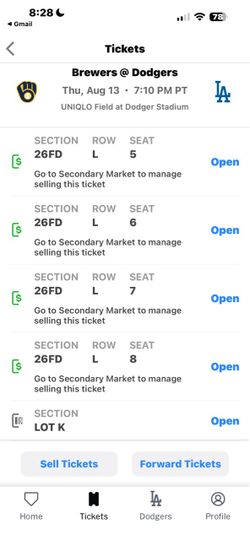 Brewers vs Dodgers Tickets – Aug 13