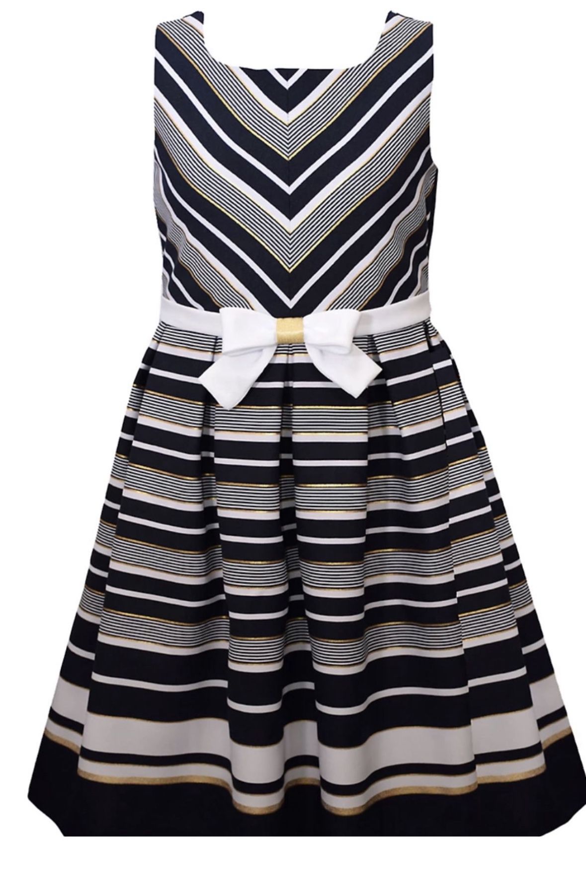 Brand New Girls Bonnie Jean Striped Dress Size 7. 