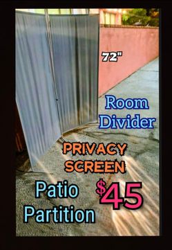 72"H 2-Panel Room Divider - Privacy Screen - Patio Partition