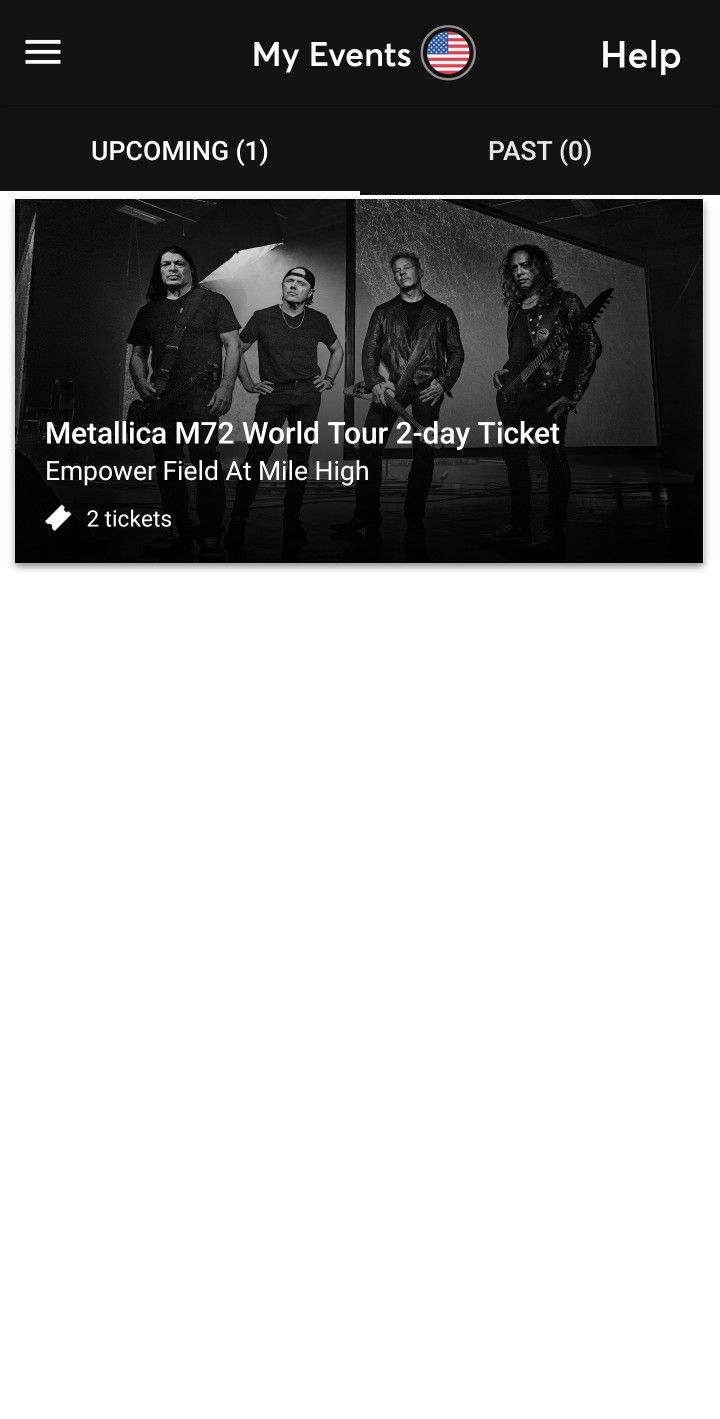 2 Tickets To Metallica Denver Platinum