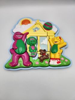 Barney & Friends Fisher-Price Chunky Puzzle Barney Baby Bop BJ Mattel 2002 -C8
