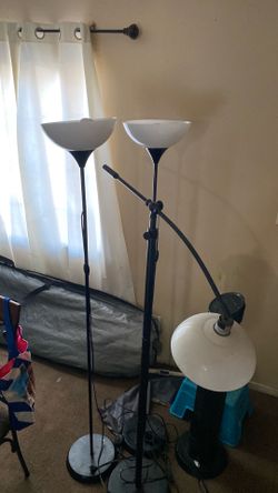 3 lamps and tower fan