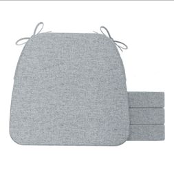 2" Thick Dining Chair Pads with Ties and Removable, Machine-Washable Cover, 17" x 16", Set of 4