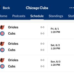  Cubs vs Orioles - August 1-3
