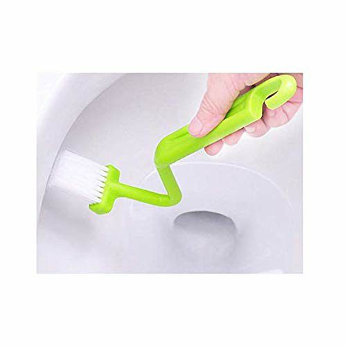5pcs Portable Toilet Brush Scrubber V-type Cleaner Clean Brush Bent Bowl Handle