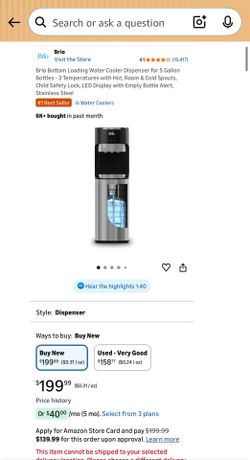 Brio Hot & Cold Water Dispenser – Works Great