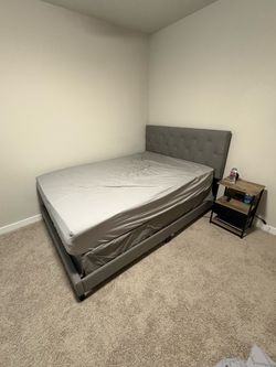 Full-Size Bed Frame + 10 Memory Foam Mattress + Box Spring — $300 OBO