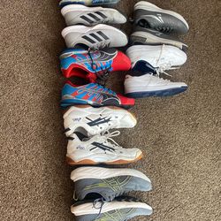8 Pairs Of Athletic Tennis Shoes Size 9.5