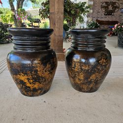 Rustic Dark Clay Pots, Planters, Plants. Pottery, Talavera $85 cada una