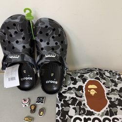 Bape X Crocs unisex slippers, new