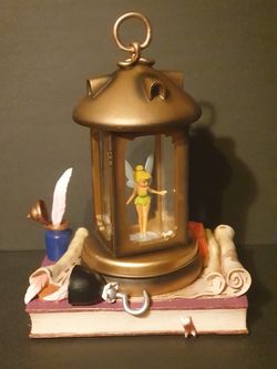 Rare Disney Tinkerbell Lantern Musical Snow Globe plays "You can fly"