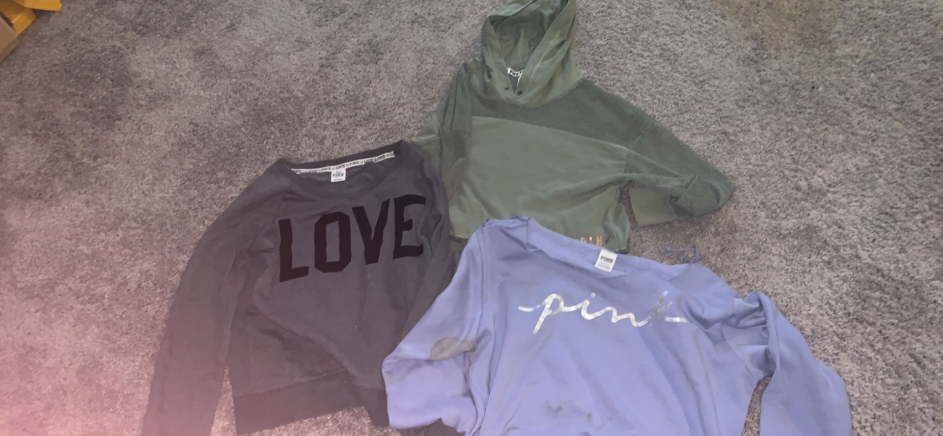 Lot of 3 Victoria’s Secret PINK Women’s Hoodie Sweatshirts M/L