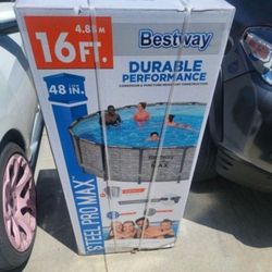 Brand New 16x48 Swimming Pool. Can deliver if nearby $700

It doesn't get any better than having your very own pool in your backyard! The Bestway® Ste