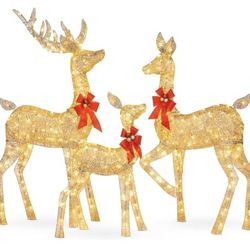 Christmas Deer Familv Set 5Ft Outdoor 360 LED-lights