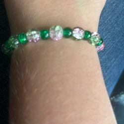 Green and pink bracelet