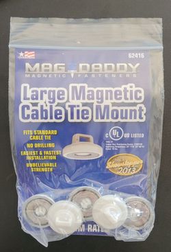 Mag Daddy Large Magnetic Cable Tie Mounts 62416 Oack of 5 (4 packs available)
