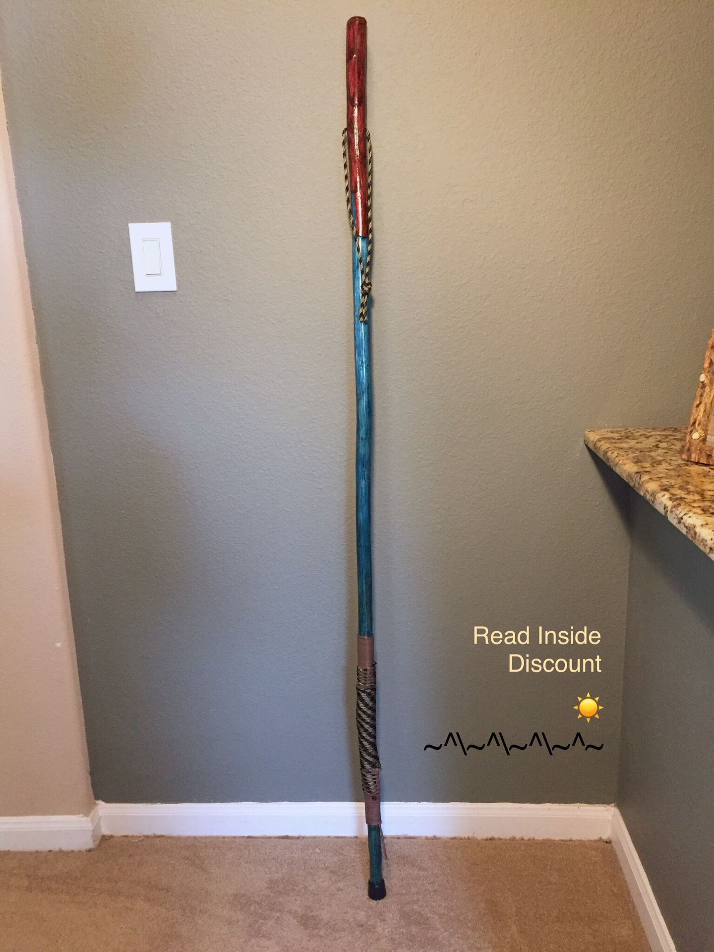 Yucca Hiking Stick Staff Size (In Midnight Blue Black Cherry)