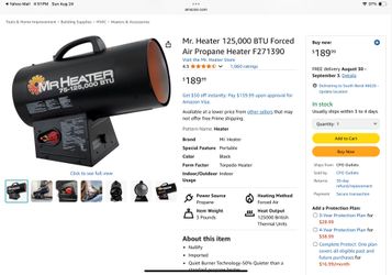 Mr. Heater 125,000 BTU Forced Air Propane Heater F271390