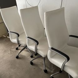 Gorgeous White Leather Chairs