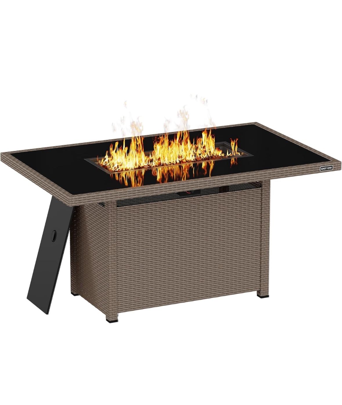 East Oak Fire Table, Wind Guard, + Cover