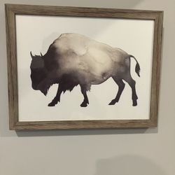 Small Buffalo Picture With Frame