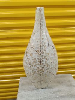 Tall capiz shell vase