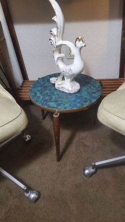 Marbled Laminate-top Small Table or Plant Stand